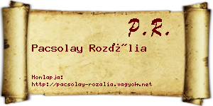 Pacsolay Rozália névjegykártya